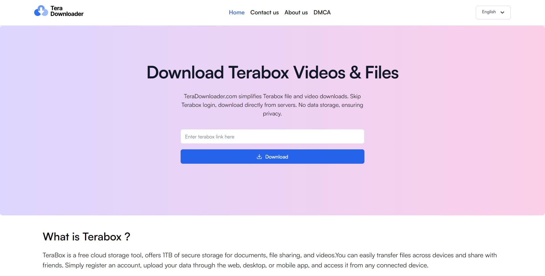 Terabox Downloader | 100% working | Download terabox video, files, zip |  TeraDownloader.com
